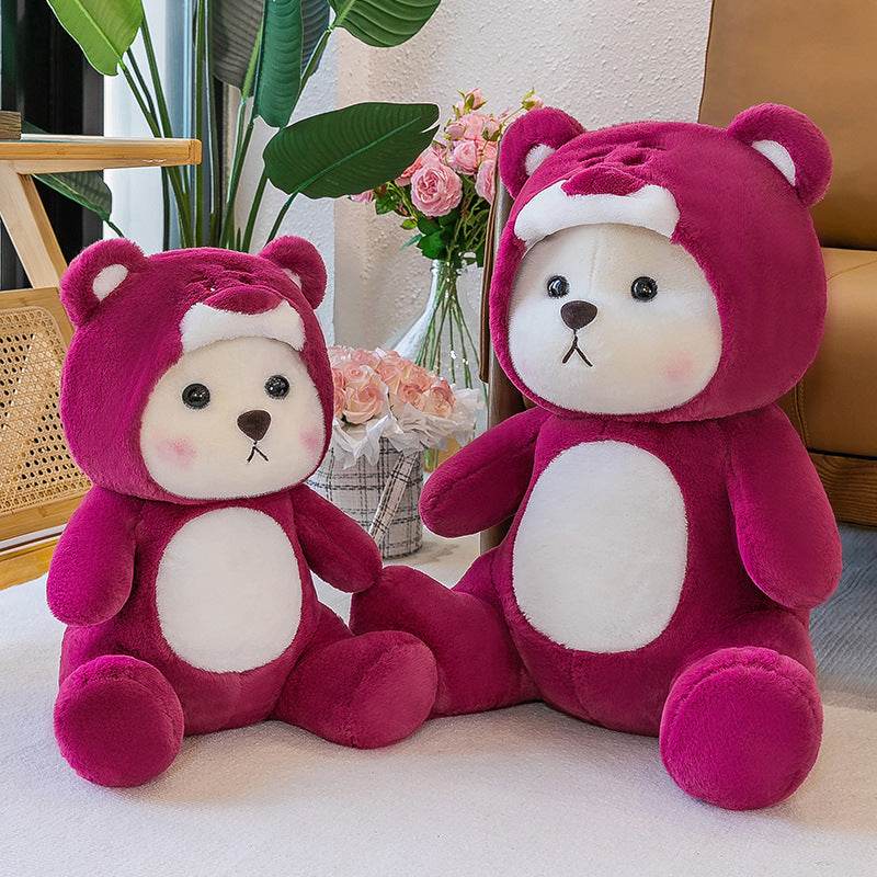 Nexdorin Mini Pink Teddy Bear with Hoodie – product view