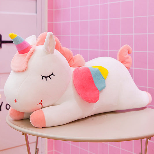 Nexdorin Rainbow Angel Unicorn Plush Toy Large Pillow – product view